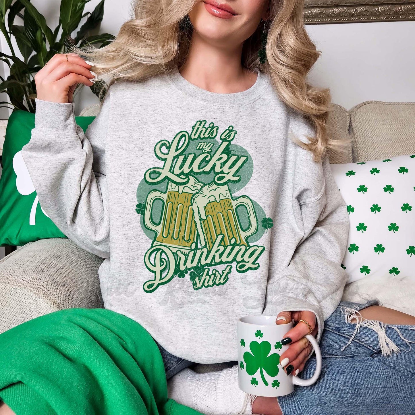 St Patricks Day Sweatshirt, Lucky Drinking Sweatshirt, Beer St Patricks Day Sweatshirt, Irish Womens Sweatshirt
