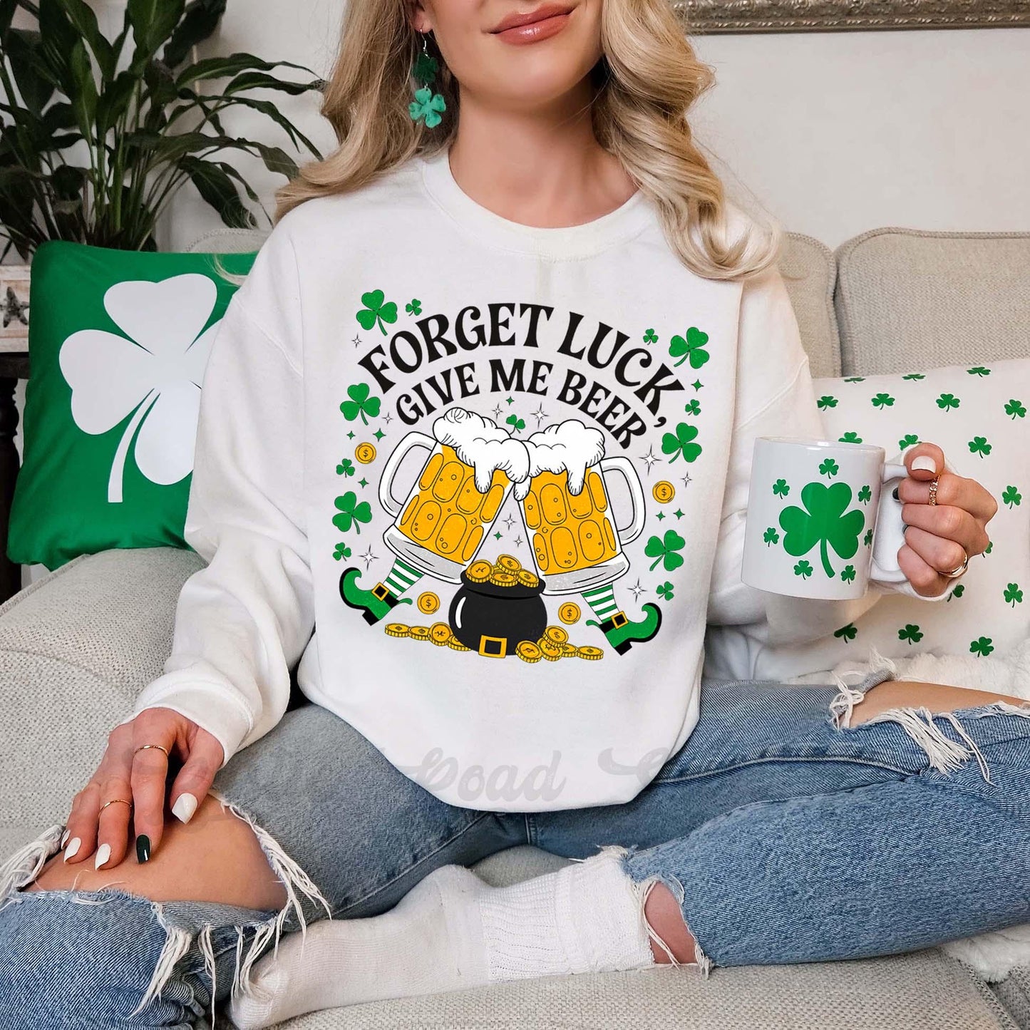St Patricks Day Sweatshirt, Lucky Drinking Sweatshirt, Beer St Patricks Day Sweatshirt, Irish Womens Sweatshirt