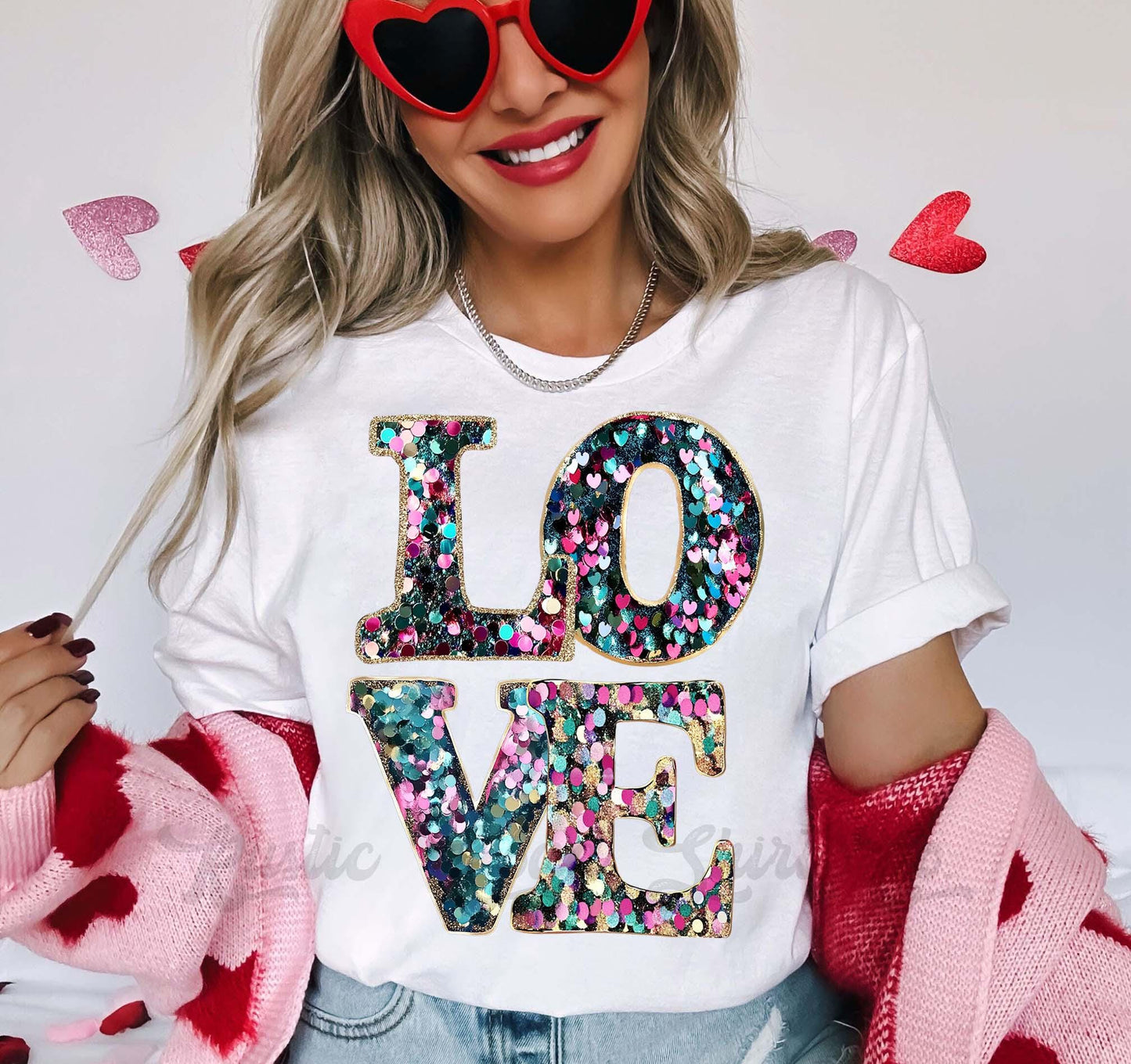 Love Valentines Shirt, Faux Sequin Valentine Shirt, Teacher Valentine Shirt, Girls Valentine Shirt
