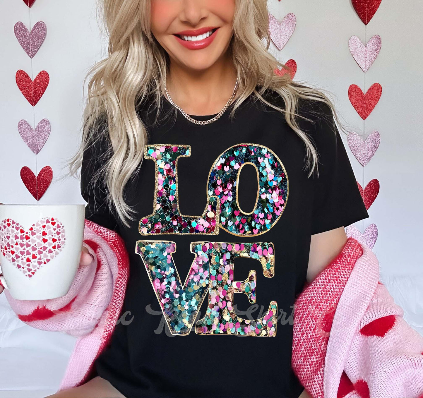 Love Valentines Shirt, Faux Sequin Valentine Shirt, Teacher Valentine Shirt, Girls Valentine Shirt