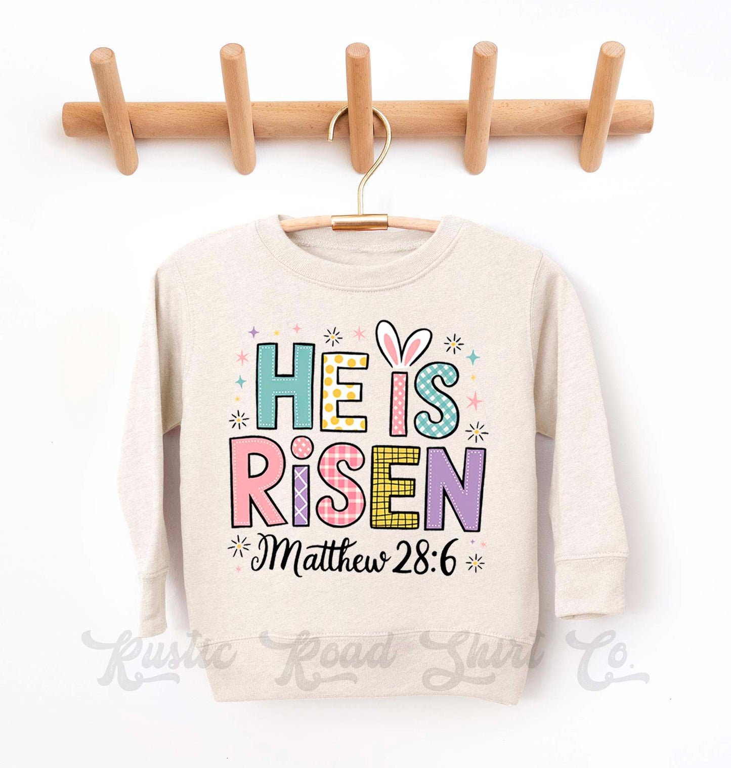 Easter Sweatshirt, He is Risen Sweatshirt, Toddler Easter Outfit, Easter Basket Gift 67