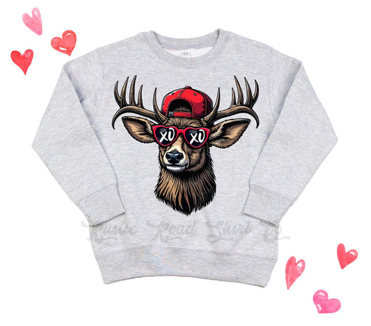 Boys Valentines Sweatshirt, XOXO Hunting Shirt, Kids Valentines Day Shirt, Funny Valentines Day Shirt