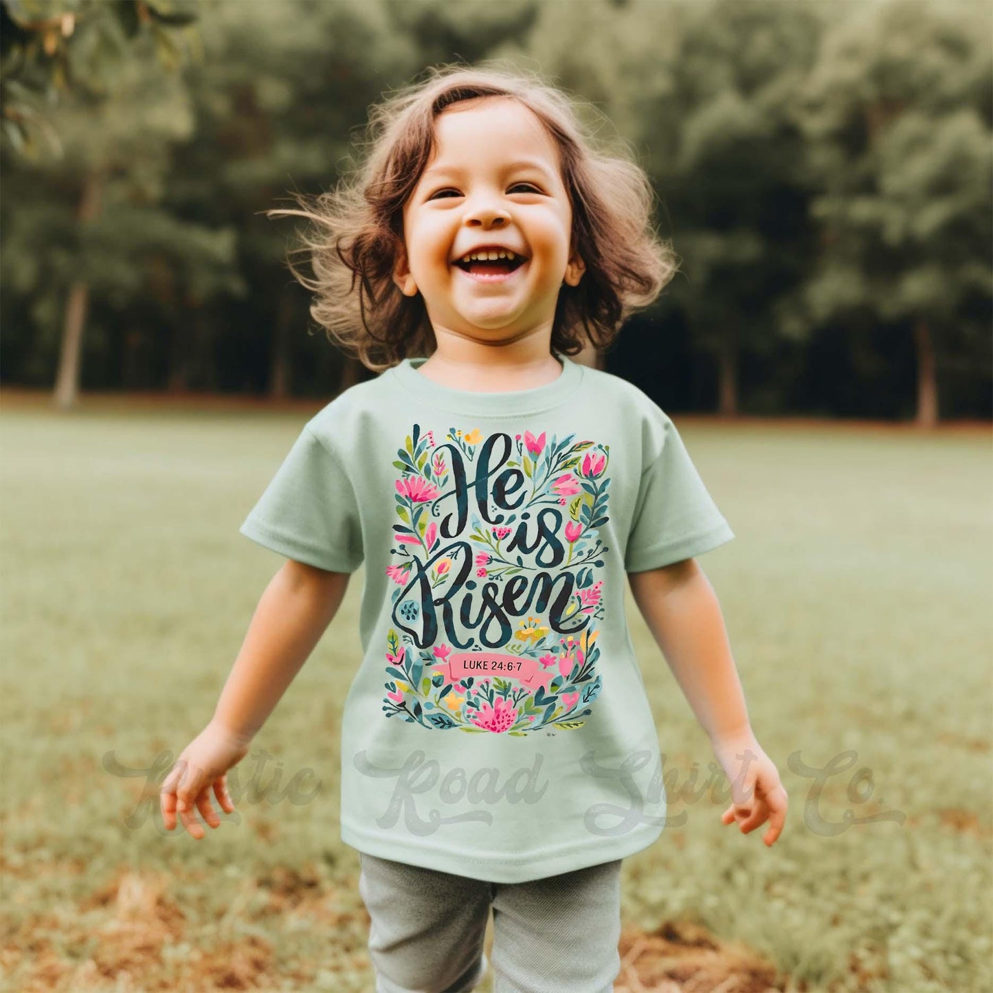 Girls Easter Shirt, He is Risen Shirt, Toddler Easter Outfit, Easter Basket Gift 233