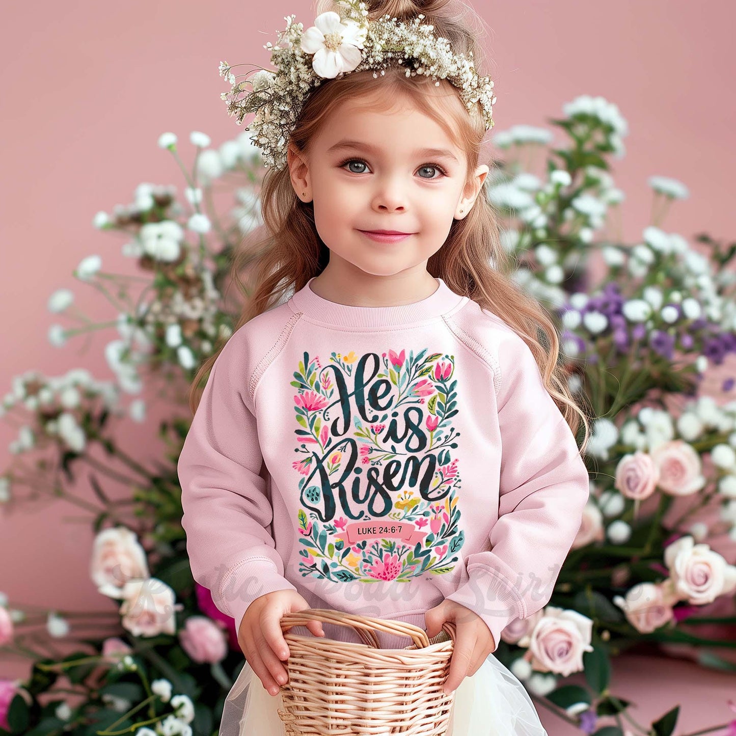 Easter Sweatshirt, He is Risen Sweatshirt, Toddler Easter Outfit, Easter Basket Gift 119