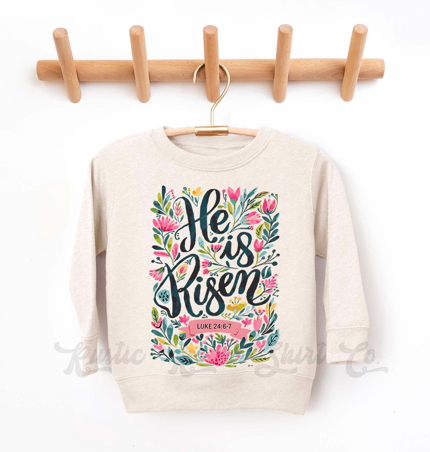 Easter Sweatshirt, He is Risen Sweatshirt, Toddler Easter Outfit, Easter Basket Gift 119