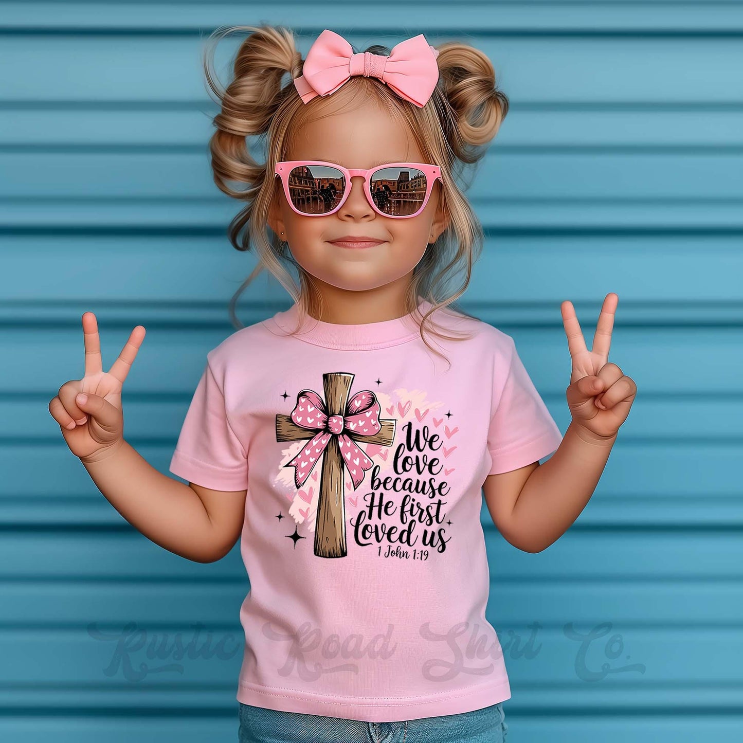 Girls Easter Shirt, He Loved Us First Shirt, Christian Easter Shirt, Toddler Easter Outfit, Easter Basket Gift 240