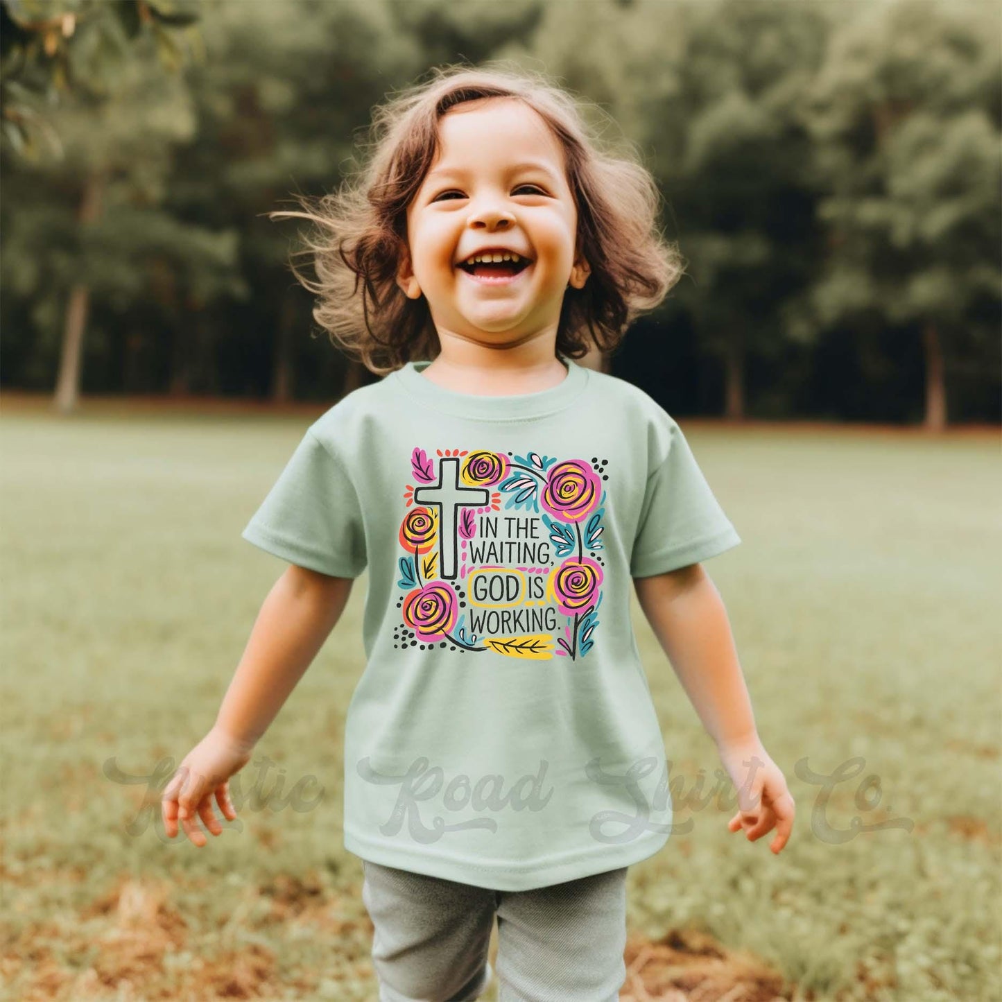 Girls Easter Shirt, In the Waiting God is Working Shirt, Christian Easter Shirt, Toddler Easter Outfit, Easter Basket Gift 204