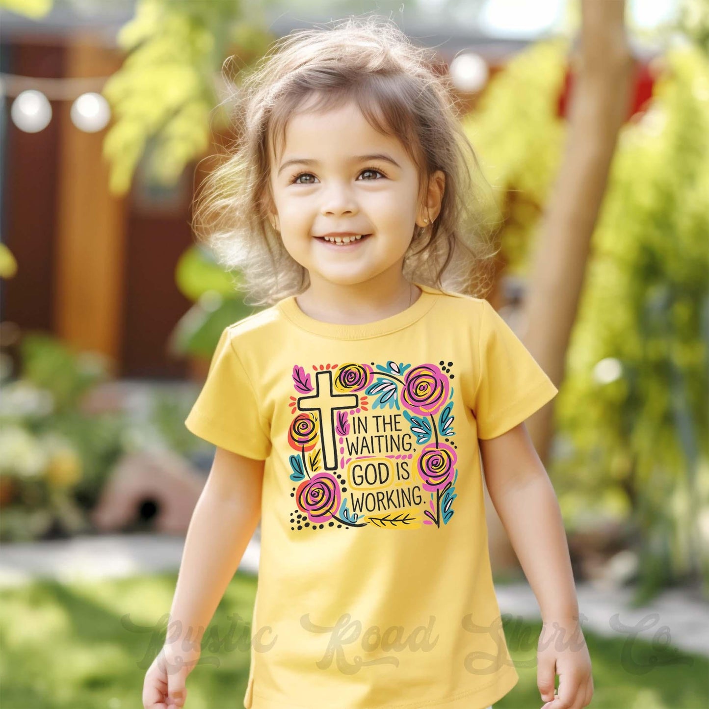 Girls Easter Shirt, In the Waiting God is Working Shirt, Christian Easter Shirt, Toddler Easter Outfit, Easter Basket Gift 204