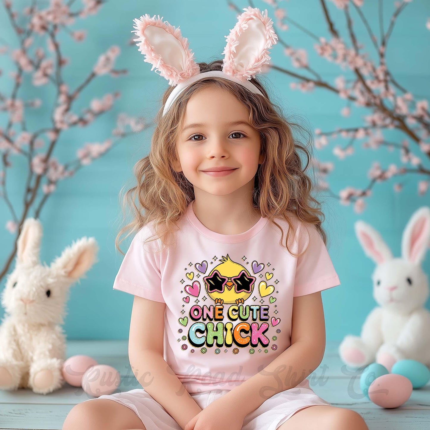 Girls Easter Shirt, One Cute Chick Shirt, Toddler Easter Outfit, Easter Basket Gift 229
