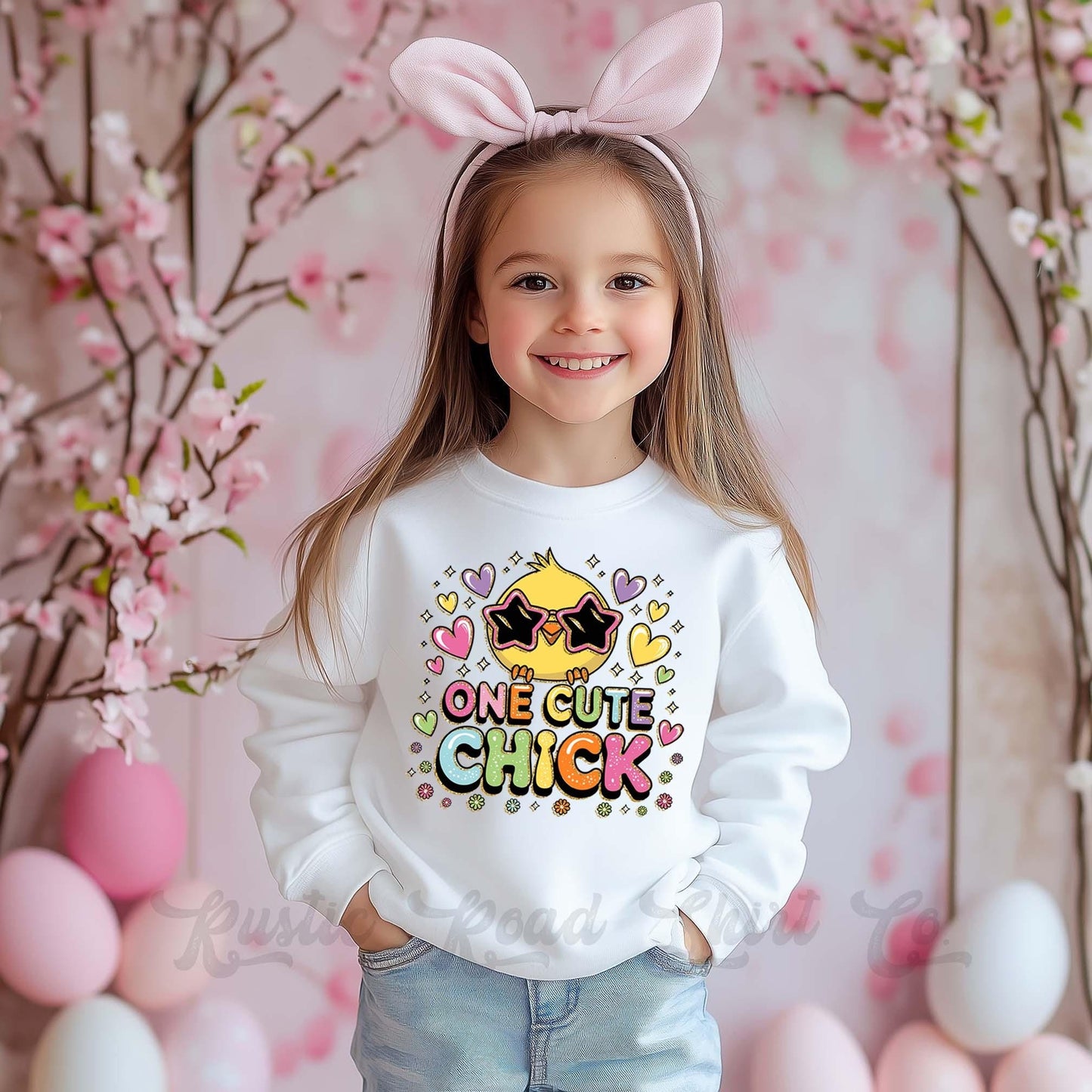 Easter Sweatshirt, One Cute Chick Sweatshirt, Toddler Easter Outfit, Easter Basket Gift 74
