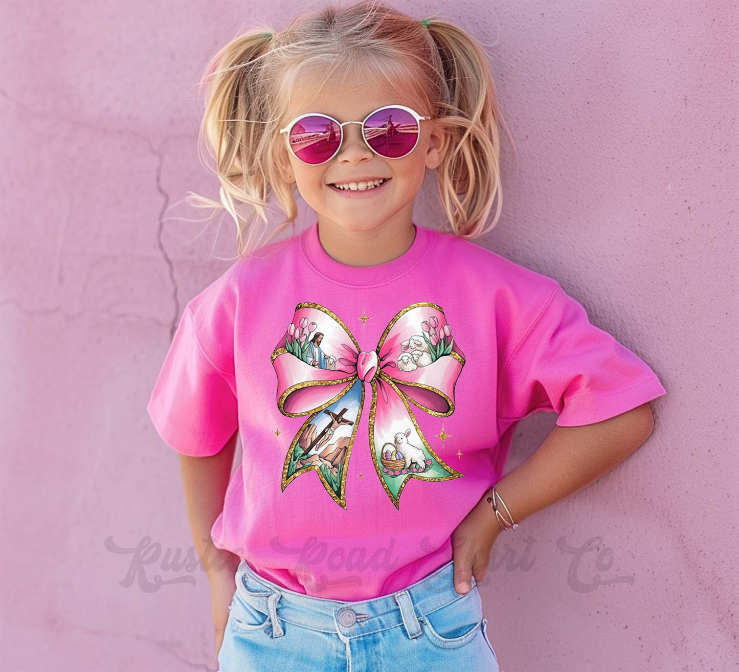 Girls Easter Shirt, Christian Easter Shirt, Coquette Easter Shirt, Toddler Easter Outfit, Easter Basket Gift 244