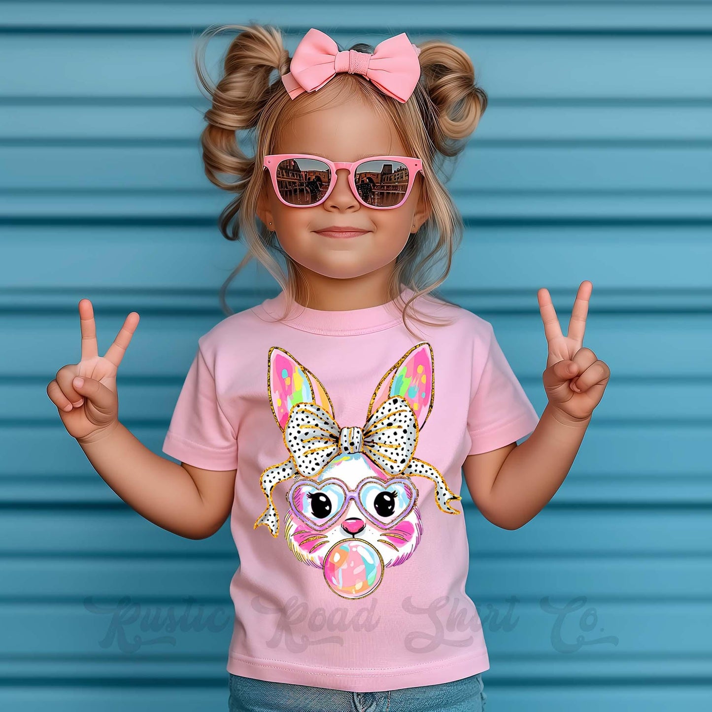 Girls Easter Shirt, Bubblegum Bunny Shirt, Coquette Easter Shirt, Toddler Easter Outfit, Easter Basket Gift 214
