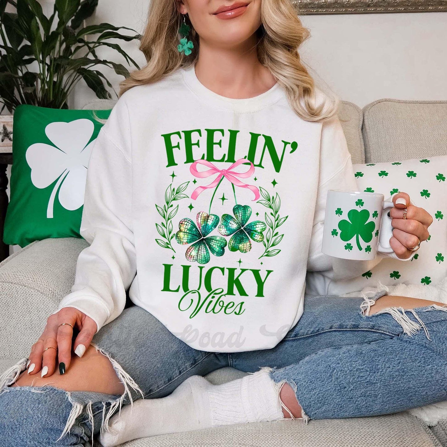 St Patricks Day Sweatshirt, Lucky Sweatshirt, Shamrock Sweatshirt, Irish Womens Sweatshirt