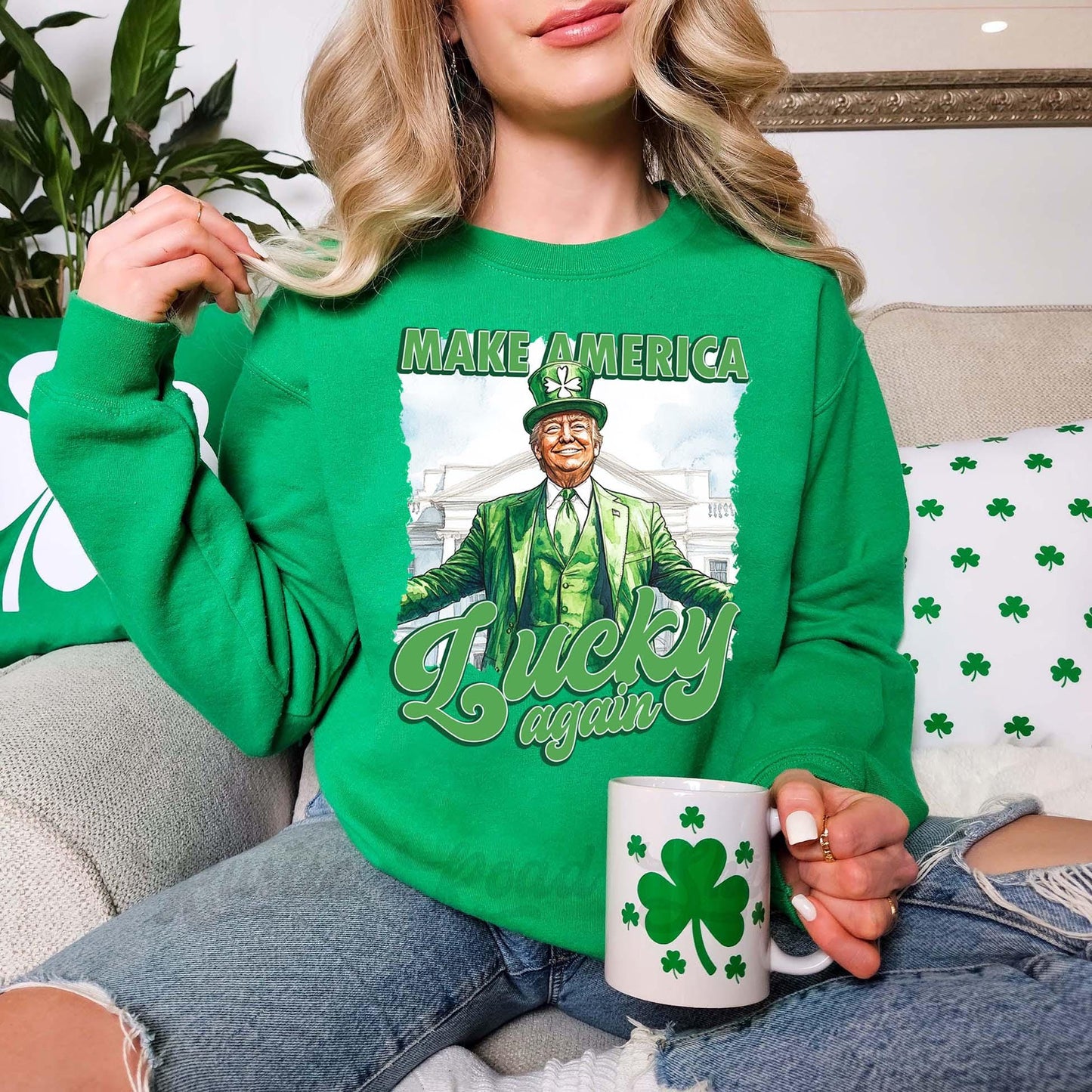 Trump St Patricks Day Sweatshirt, Funny St Paddys Sweatshirt, Irish Womens Sweatshirt