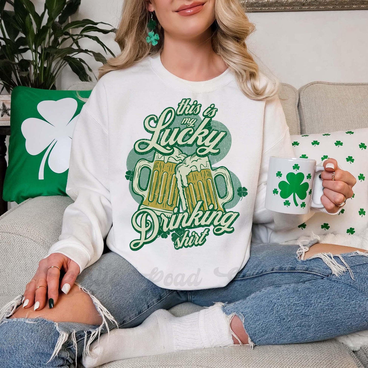 St Patricks Day Sweatshirt, Lucky Drinking Sweatshirt, Beer St Patricks Day Sweatshirt, Irish Womens Sweatshirt