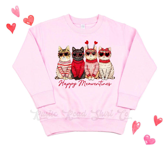 Girls Valentines Sweatshirt, Cat Sweatshirt, Valentines Sweater, Toddler Valentines Shirt, Valentines Crewneck