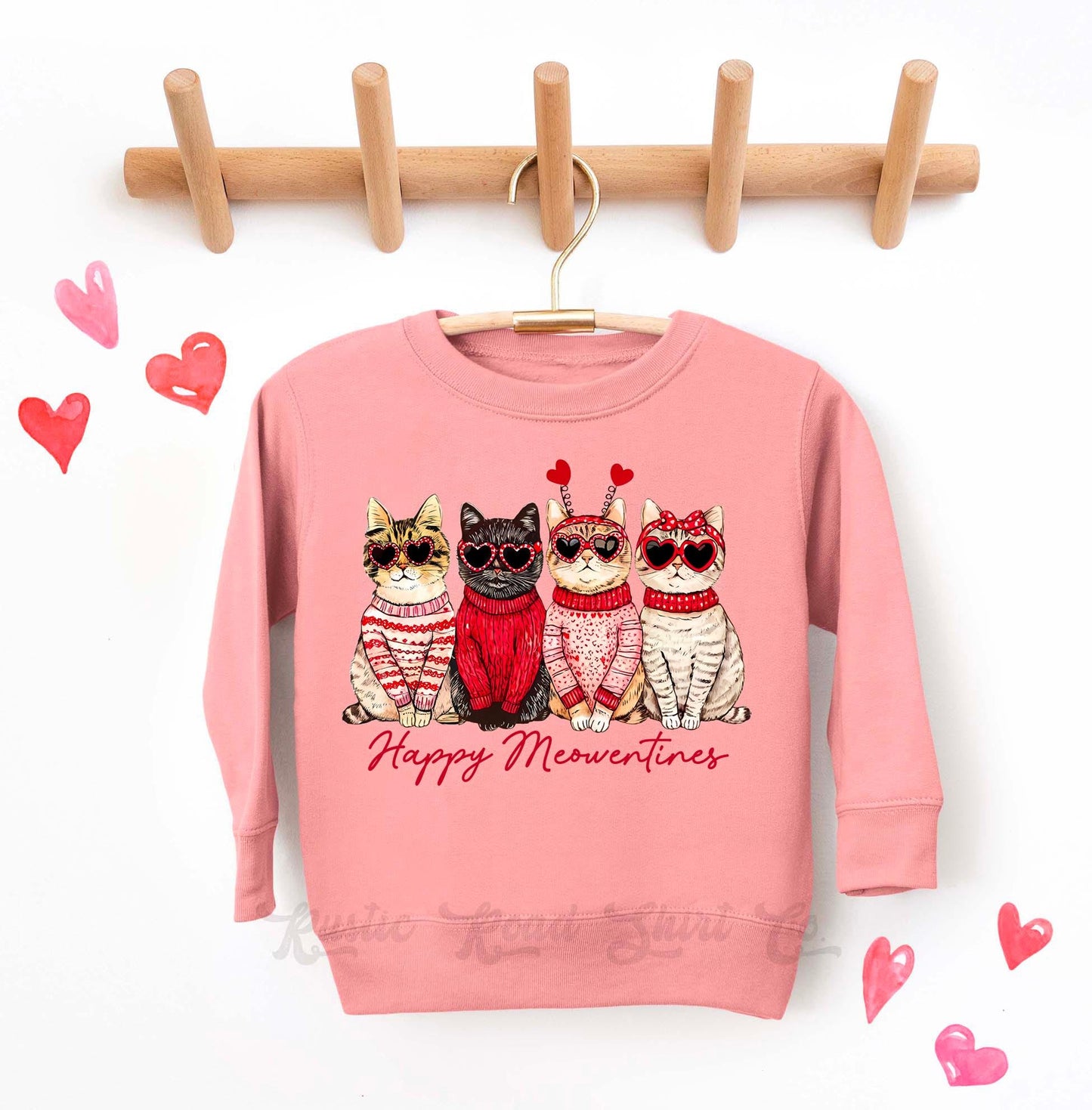 Girls Valentines Sweatshirt, Cat Sweatshirt, Valentines Sweater, Toddler Valentines Shirt, Valentines Crewneck
