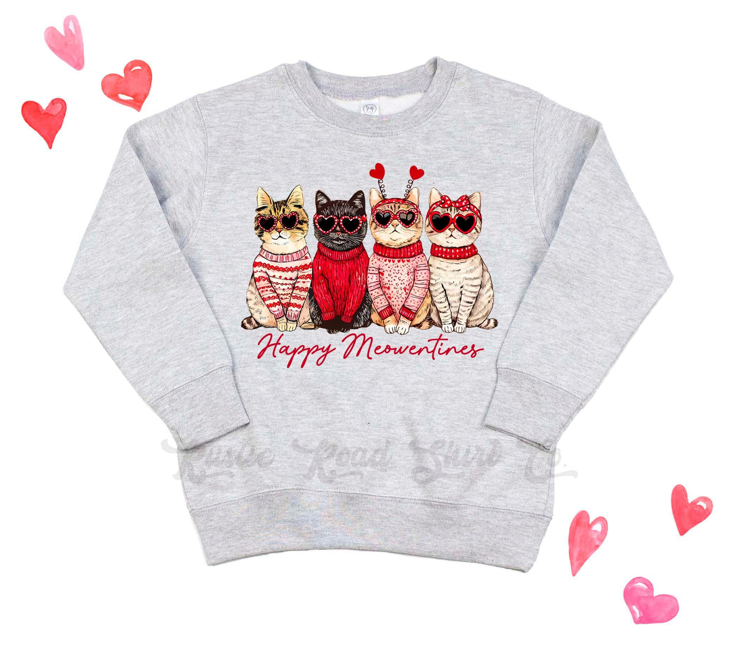 Girls Valentines Sweatshirt, Cat Sweatshirt, Valentines Sweater, Toddler Valentines Shirt, Valentines Crewneck