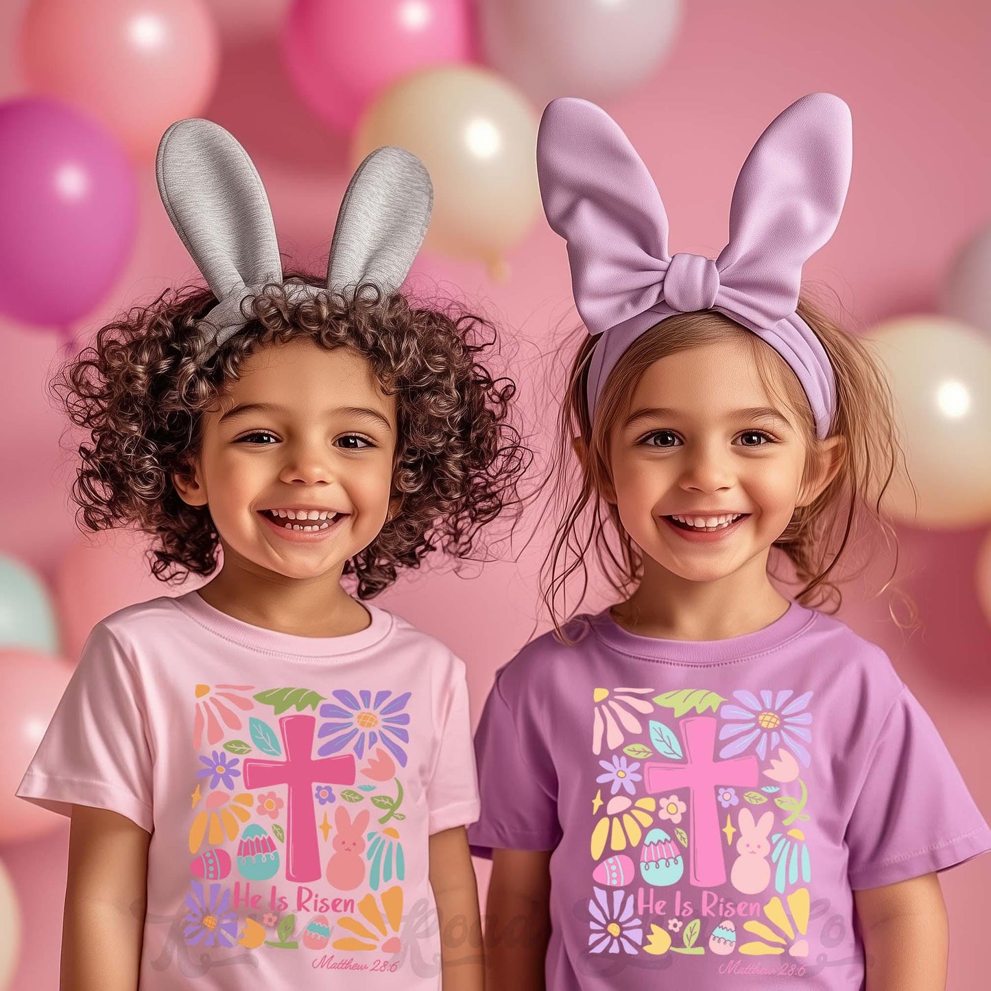 Girls Easter Shirt, He is Risen Shirt, Toddler Easter Outfit, Easter Basket Gift 202