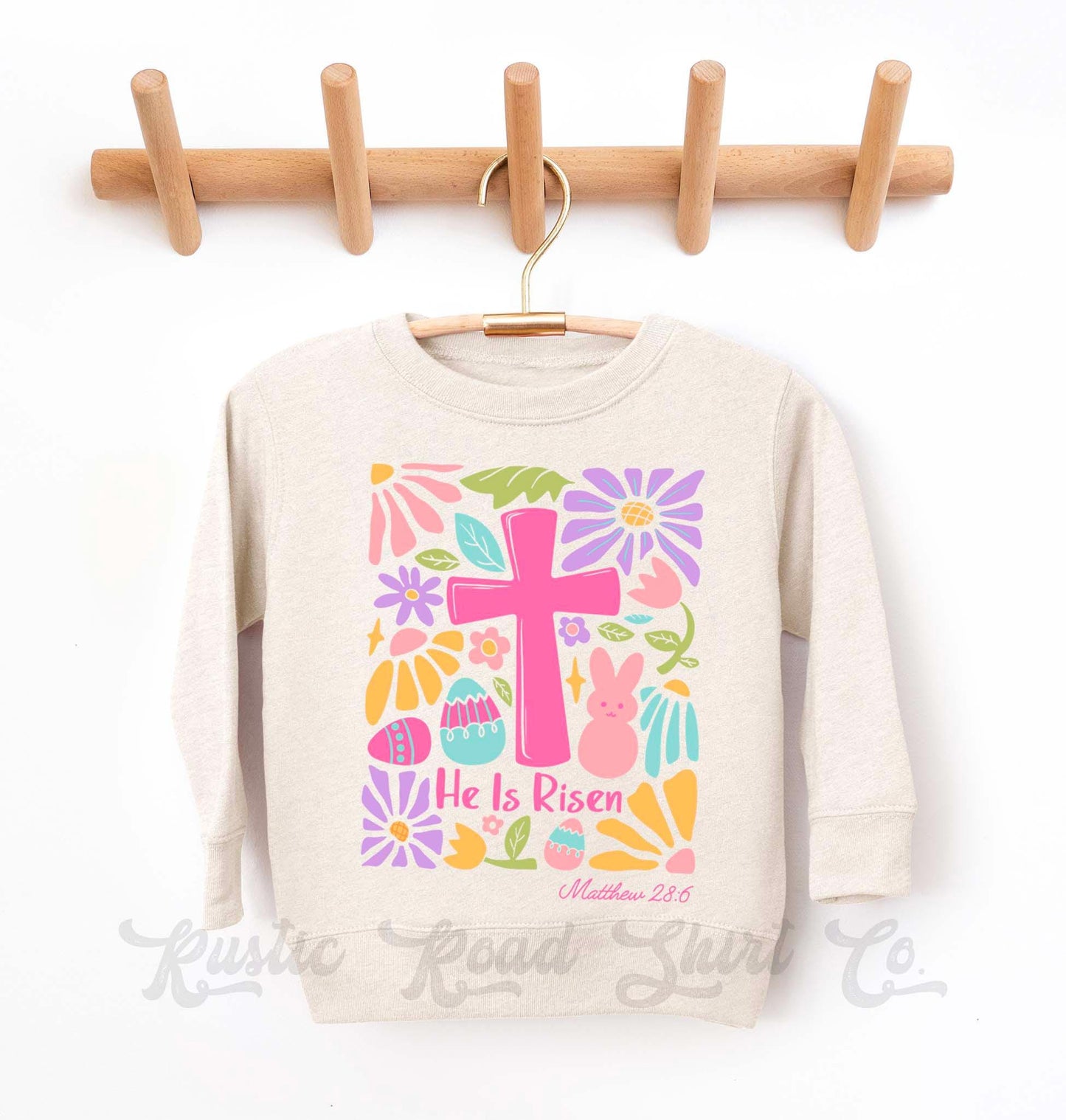 Easter Sweatshirt, He is Risen Sweatshirt, Toddler Easter Outfit, Easter Basket Gift 69