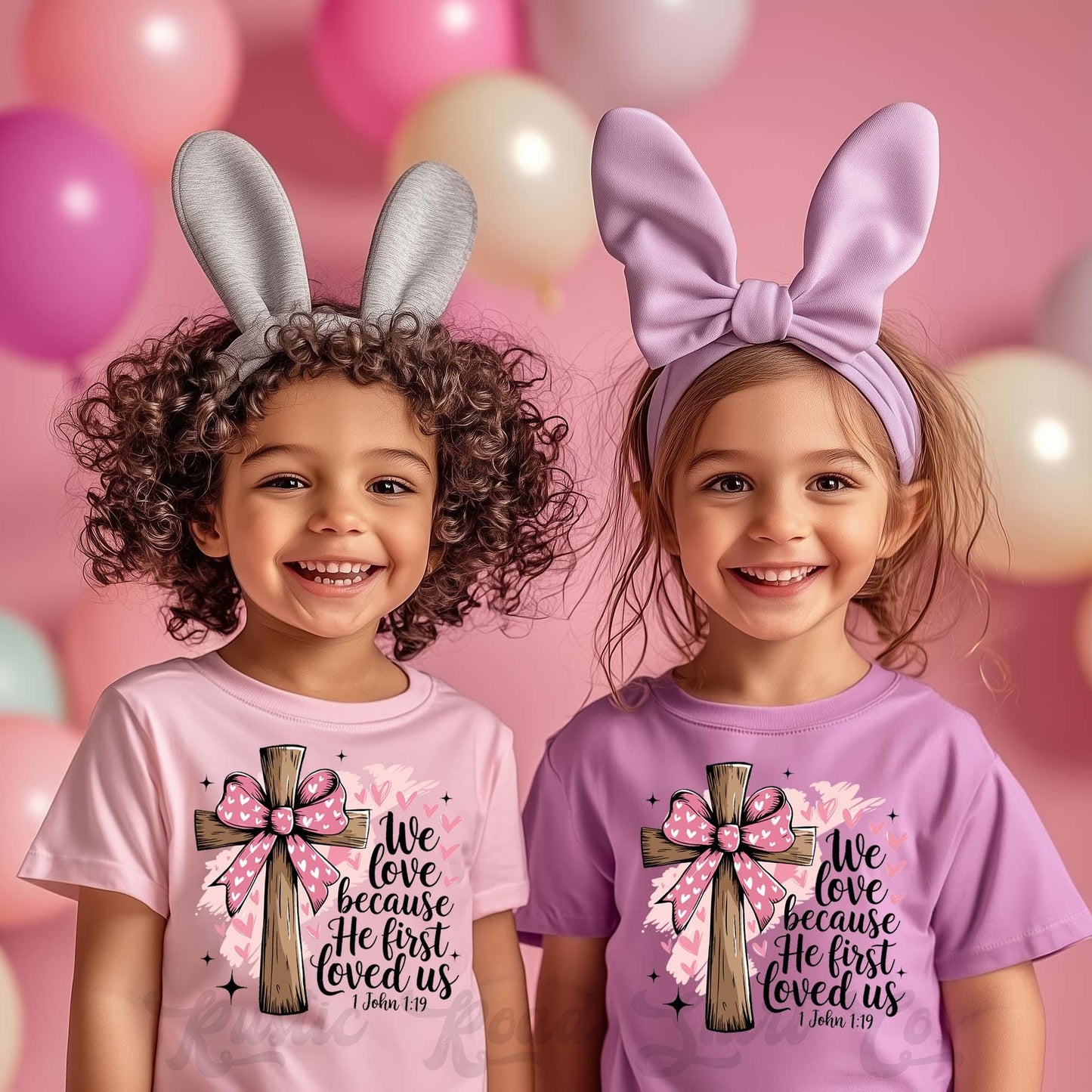 Girls Easter Shirt, He Loved Us First Shirt, Christian Easter Shirt, Toddler Easter Outfit, Easter Basket Gift 240