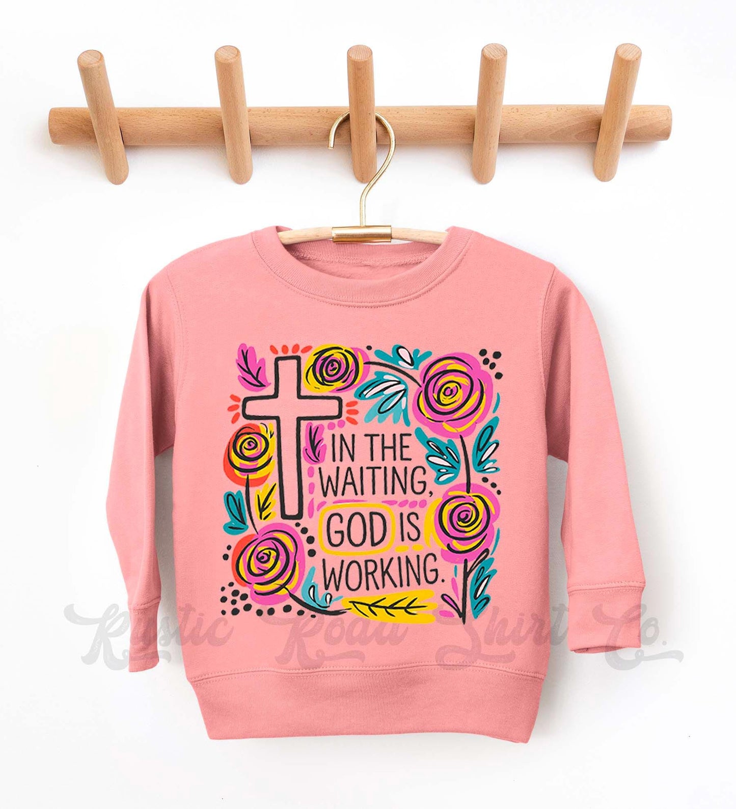 Easter Sweatshirt, In the Waiting God is Working Sweatshirt, Christian Sweatshirt, Toddler Easter Outfit, Easter Basket Gift