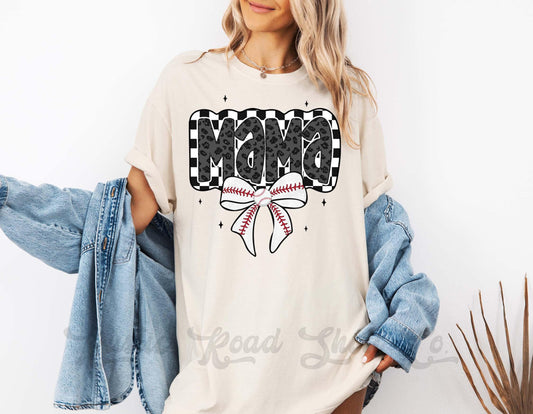 Baseball Mama Shirt, Comfort Colors™ Shirt, Baseball Mom Shirt, Baseball Sister Shirt, Coquette Baseball Tshirt