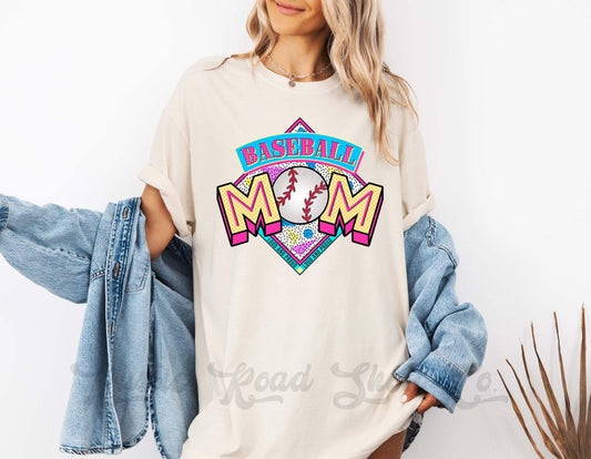 Baseball Mama Shirt, Comfort Colors™ Shirt, Retro 90's Shirt, Baseball Sister Shirt, Coquette Baseball Tshirt