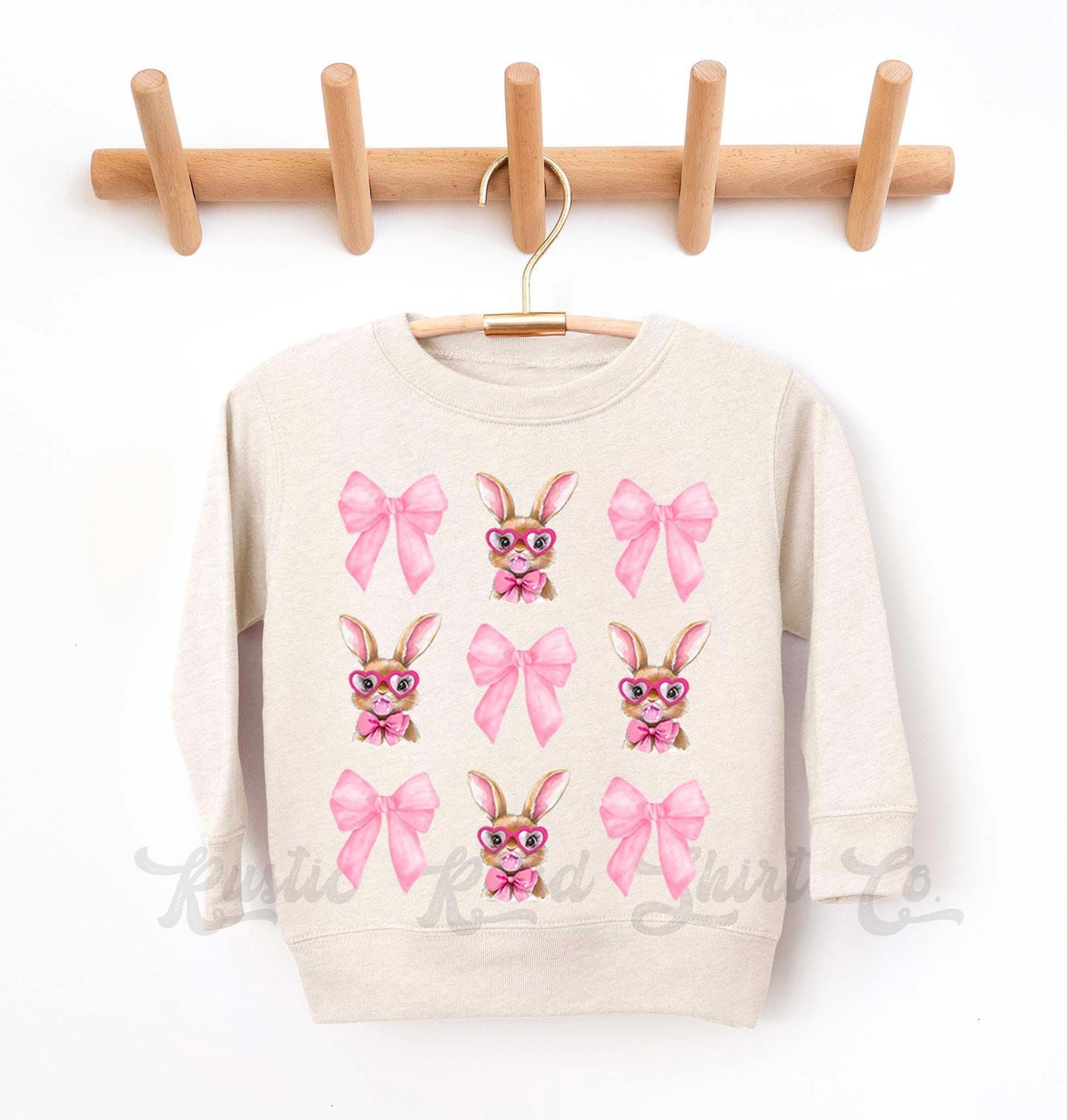 Easter Sweatshirt, Bubblegum Bunny Shirt, Girls Easter Sweatshirt, Toddler Easter Outfit, Easter Basket Gift 49