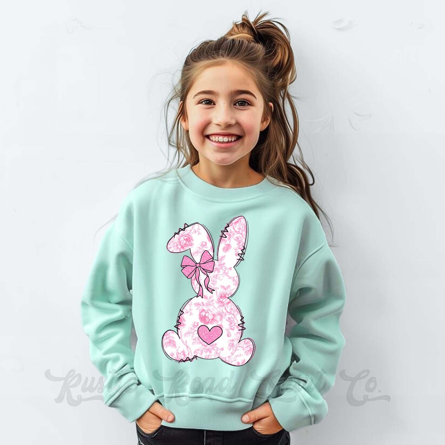 Easter Sweatshirt, Bubblegum Bunny Shirt, Girls Easter Sweatshirt, Toddler Easter Outfit, Easter Basket Gift 48