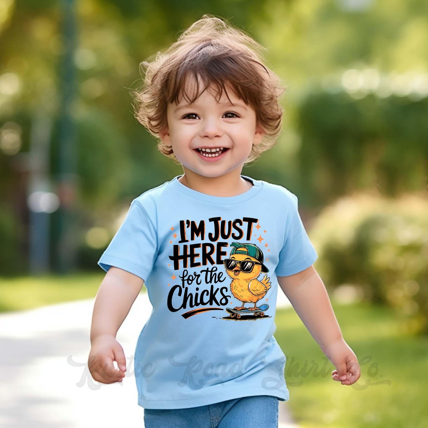 Boys Easter Shirt, Just Here for the Chicks Shirt, Toddler Easter Outfit, Easter Basket Gift 242