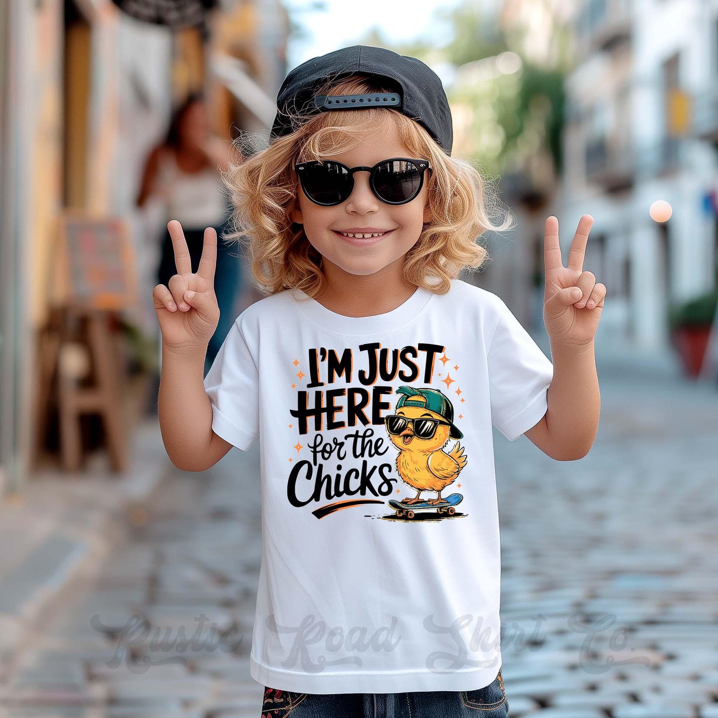 Boys Easter Shirt, Just Here for the Chicks Shirt, Toddler Easter Outfit, Easter Basket Gift 242