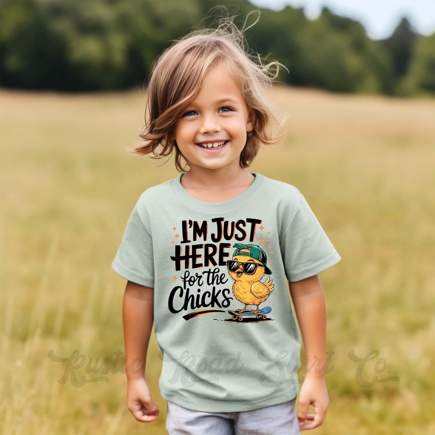 Boys Easter Shirt, Just Here for the Chicks Shirt, Toddler Easter Outfit, Easter Basket Gift 242