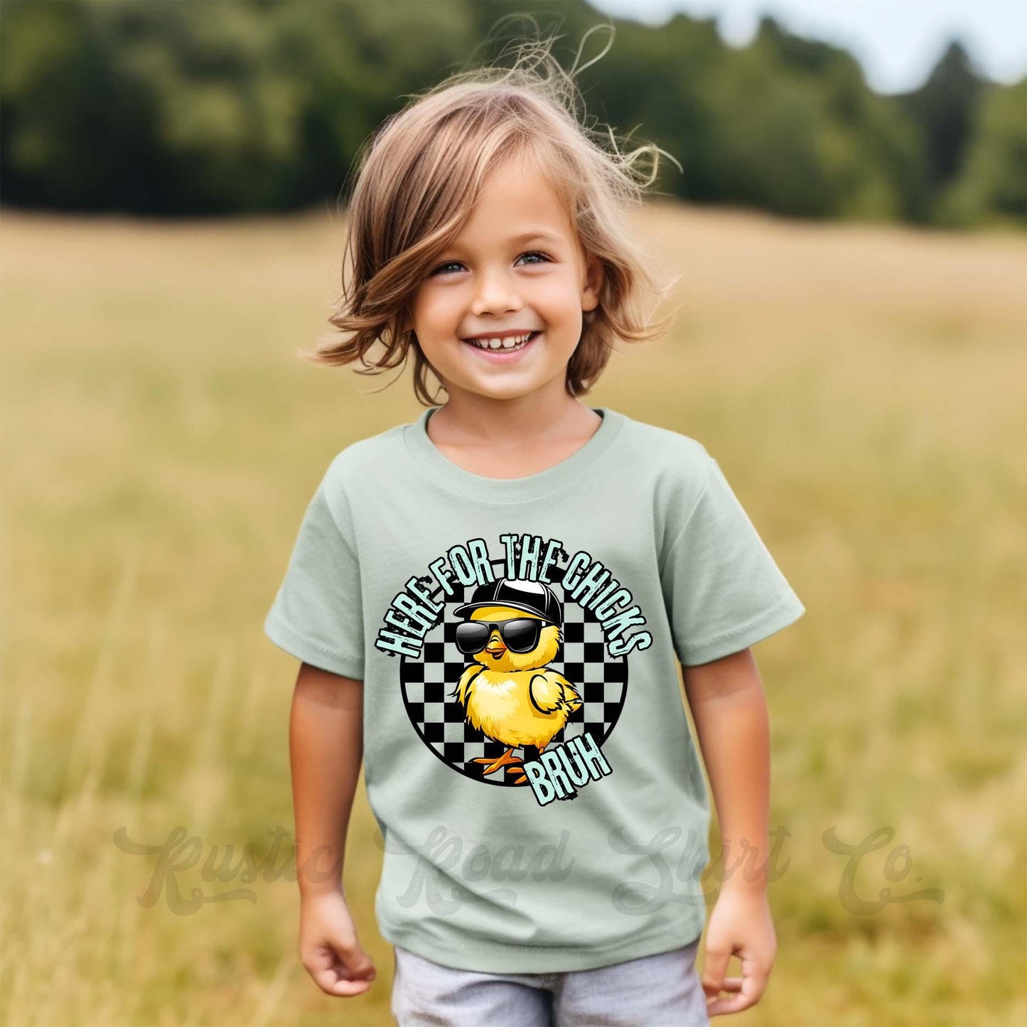 Boys Easter Shirt, Here for the Chicks Shirt, Toddler Easter Outfit, Easter Basket Gift 241