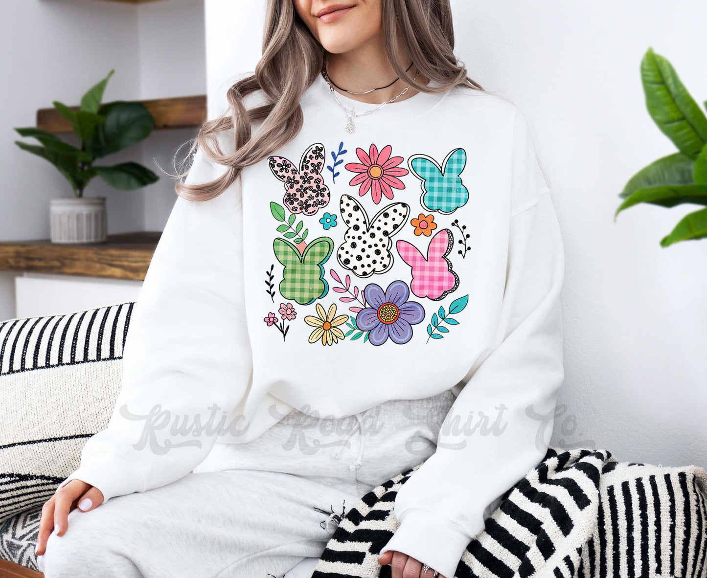 Easter Sweatshirt, Easter Bunny Sweatshirt, Women’s Easter Sweater, Easter Teacher Sweatshirt, 178