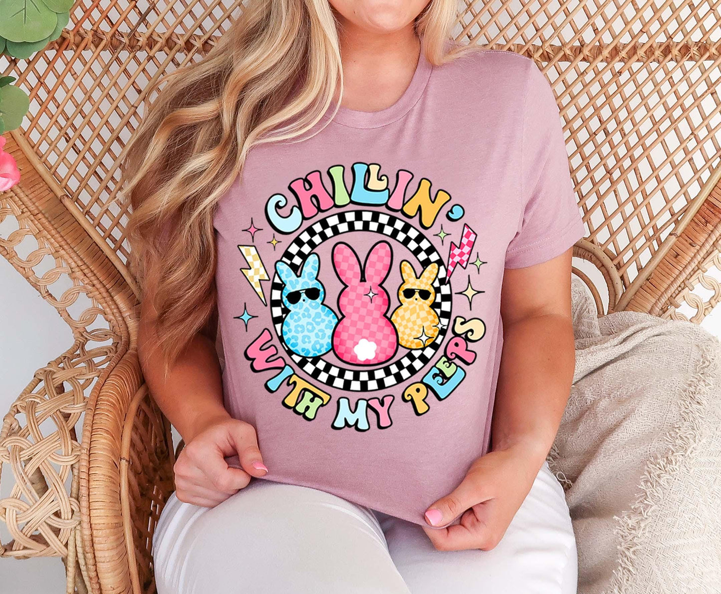 Easter Shirt, Easter Chillin With My Peeps T-Shirt, Women’s Easter Shirt, Easter Teacher Shirt, Family Easter Shirt 38