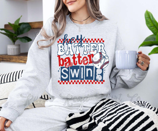 Baseball Mom Sweatshirt, Hey Batter Batter Sweatshirt, Baseball Mama Hoodie, Baseball Sister Sweatshirt