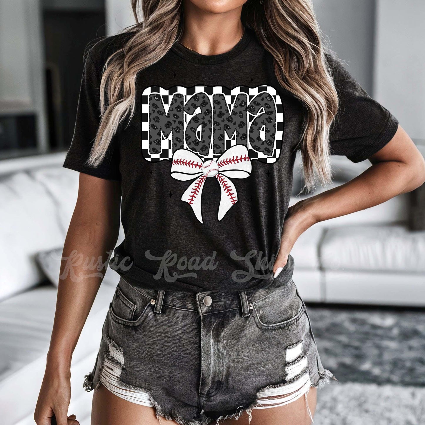 Baseball Mama Shirt, Baseball Bow Shirt, Bella Canvas Shirt, Baseball Sister Shirt