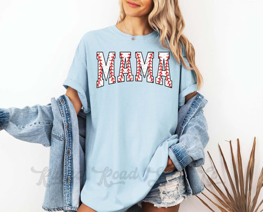 Baseball Mama Shirt, Comfort Colors™ Shirt, Retro Softball Mama Shirt, Coquette Baseball Tshirt
