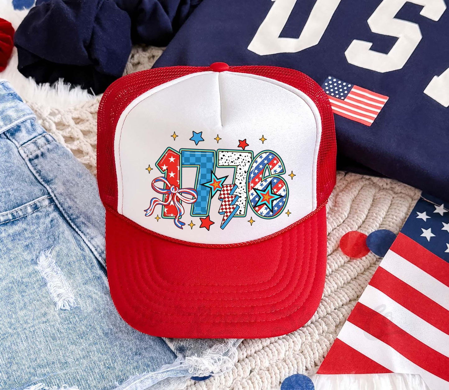 1776 Trucker Hat, 4th of July Hat, USA Trucker Hat, Patriotic Hat, Summer Hat, Funny Trucker Hat