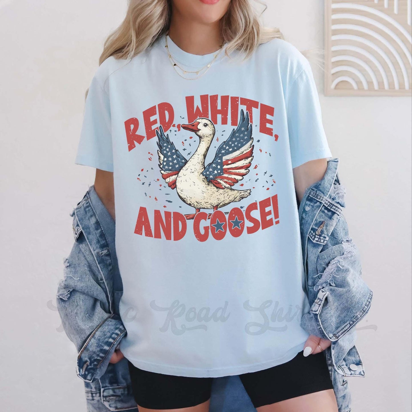 Fourth of July Shirt, Goose Shirt, Comfort Colors™ Shirt, 4th of July Shirt, Coquette Mama Shirt, Oversized 4th of July Shirt