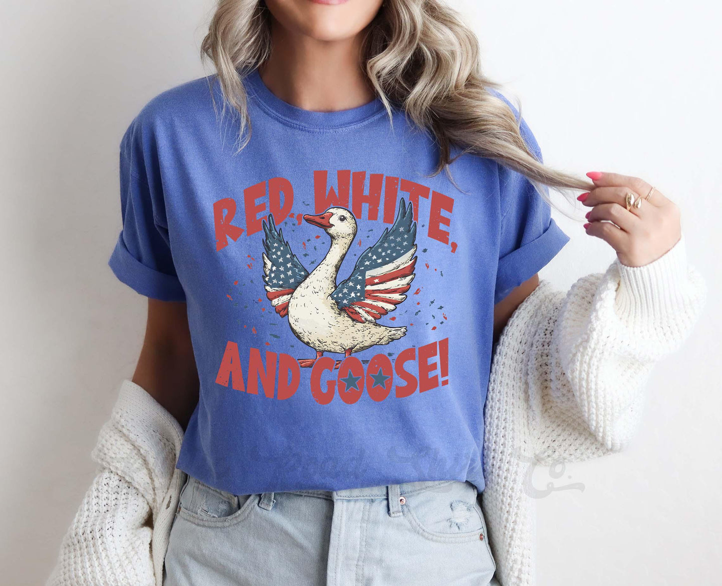 Fourth of July Shirt, Goose Shirt, Comfort Colors™ Shirt, 4th of July Shirt, Coquette Mama Shirt, Oversized 4th of July Shirt