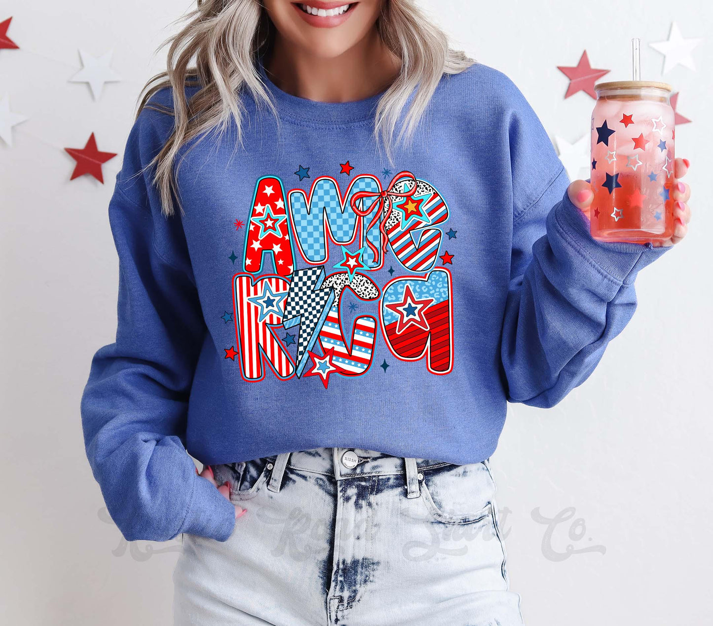 Retro America Sweatshirt, USA Sweatshirt, Women's 4th of July, Fourth of July Sweatshirt, Patriotic Shirt