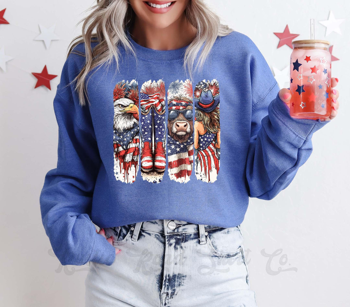 Western 4th of July Sweatshirt, USA Sweatshirt, Women's 4th of July, Fourth of July Sweatshirt, Patriotic Shirt