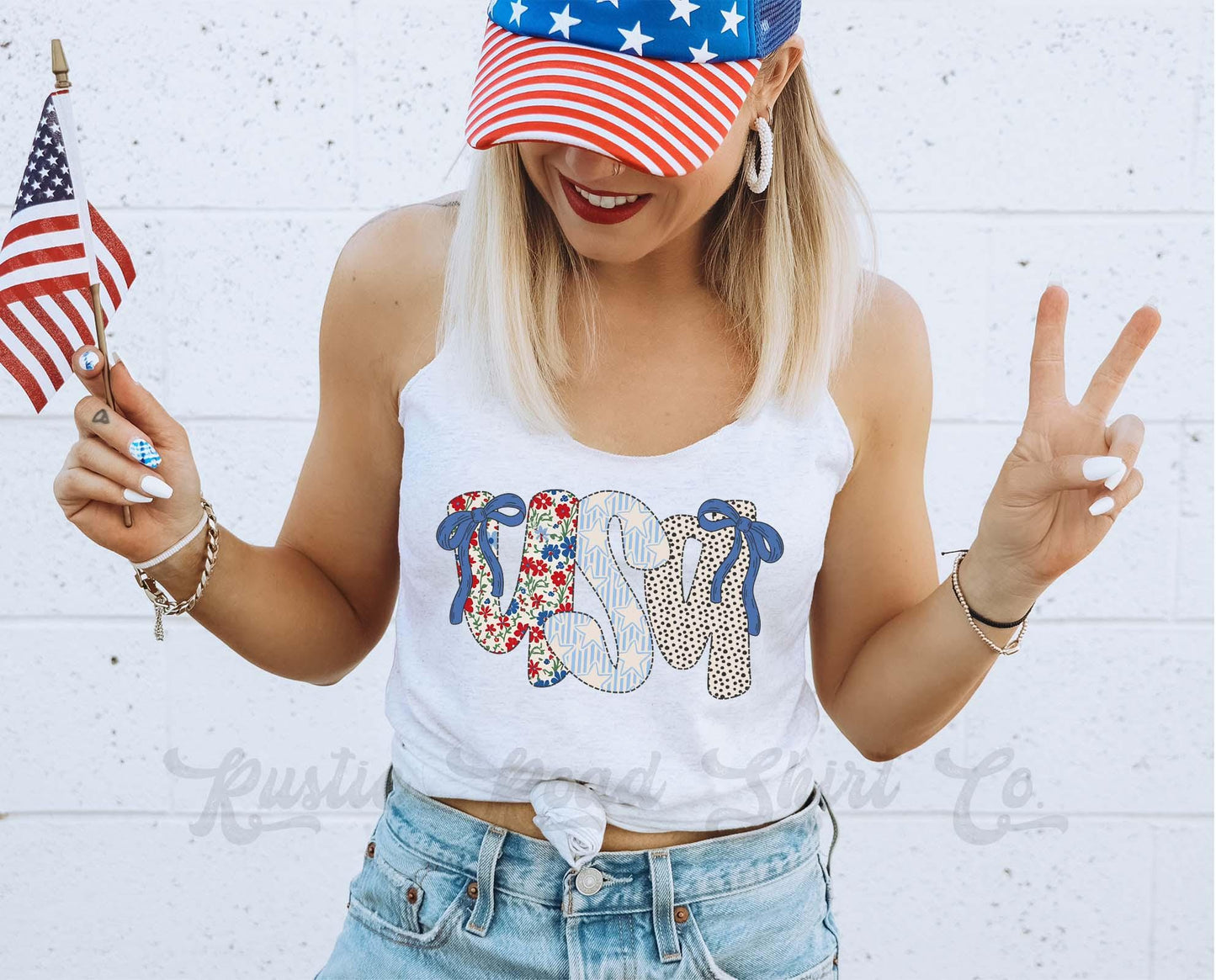 4th of July Tank Top, Coquette 4th of July Tank, Fourth of July Tank, Patriotic Tank Top, USA Tank Top