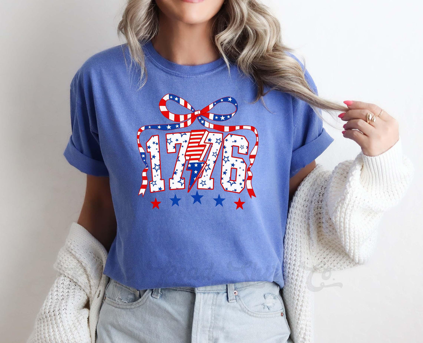 Fourth of July Shirt, 1776 Shirt, Mama America Shirt, Comfort Colors™ Shirt, 4th of July Shirt, Coquette Mama Shirt