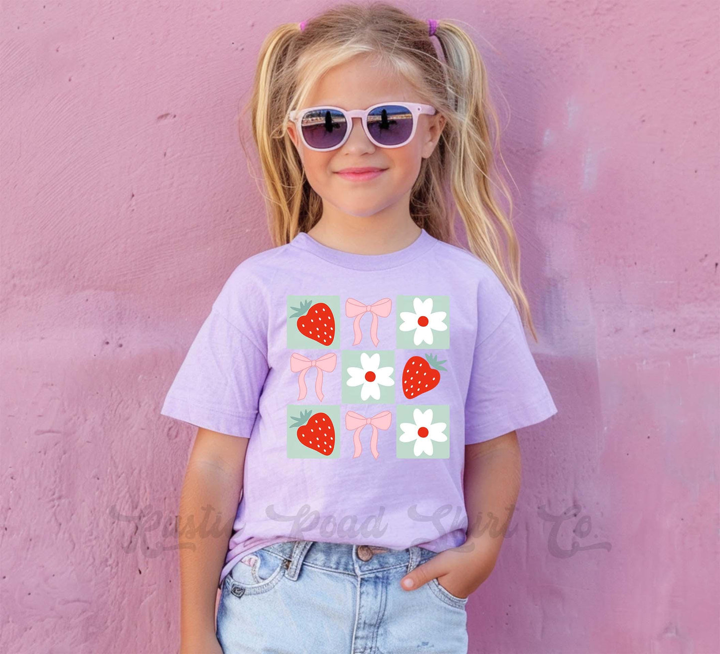 Strawberry Shirt, Coquette Strawberry Shirt, Girls Neon Shirt, Retro 90s shirt, Summer Vacation Shirt,