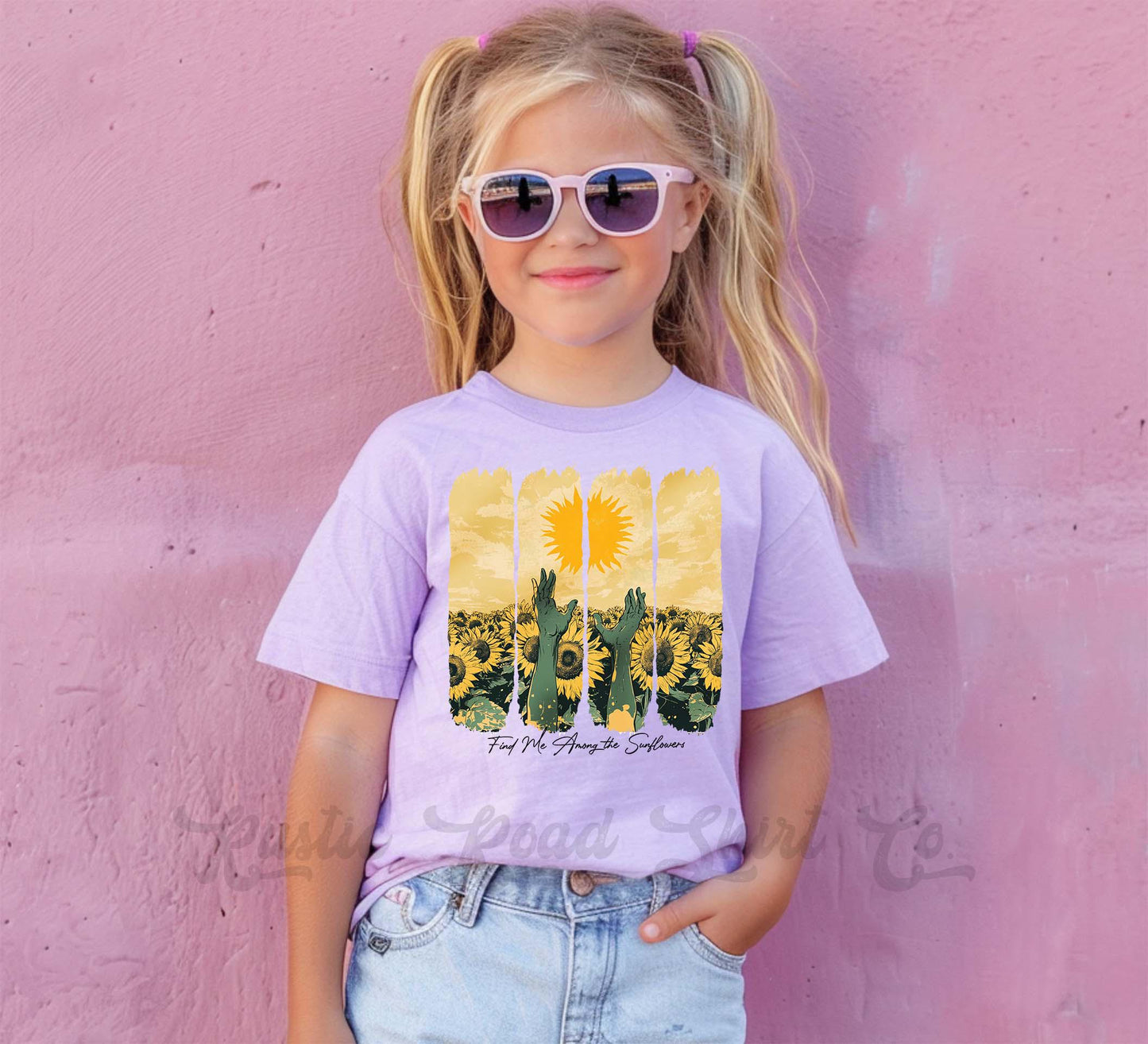Sunflower Girls Shirt, Summer Girls Shirt, Beach Vacation Shirt, Retro 90s shirt, Summer Vacation Shirt,