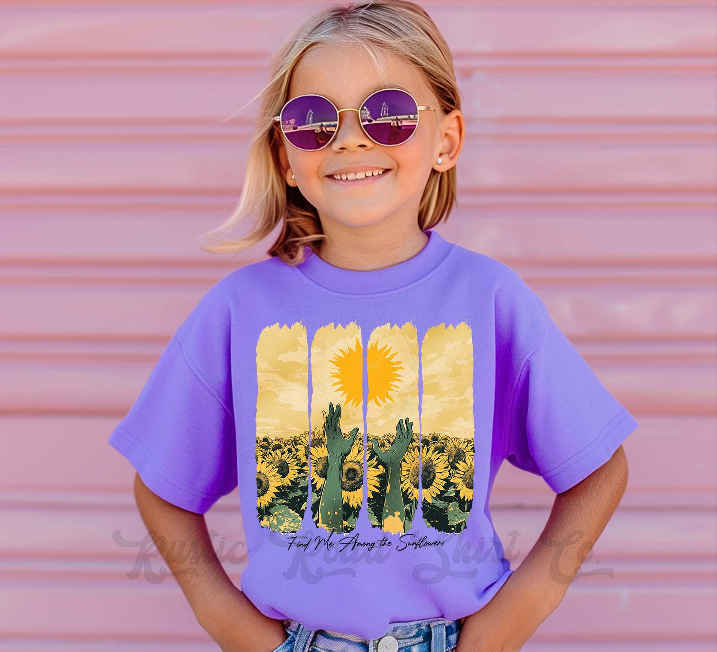 Sunflower Girls Shirt, Summer Girls Shirt, Beach Vacation Shirt, Retro 90s shirt, Summer Vacation Shirt,