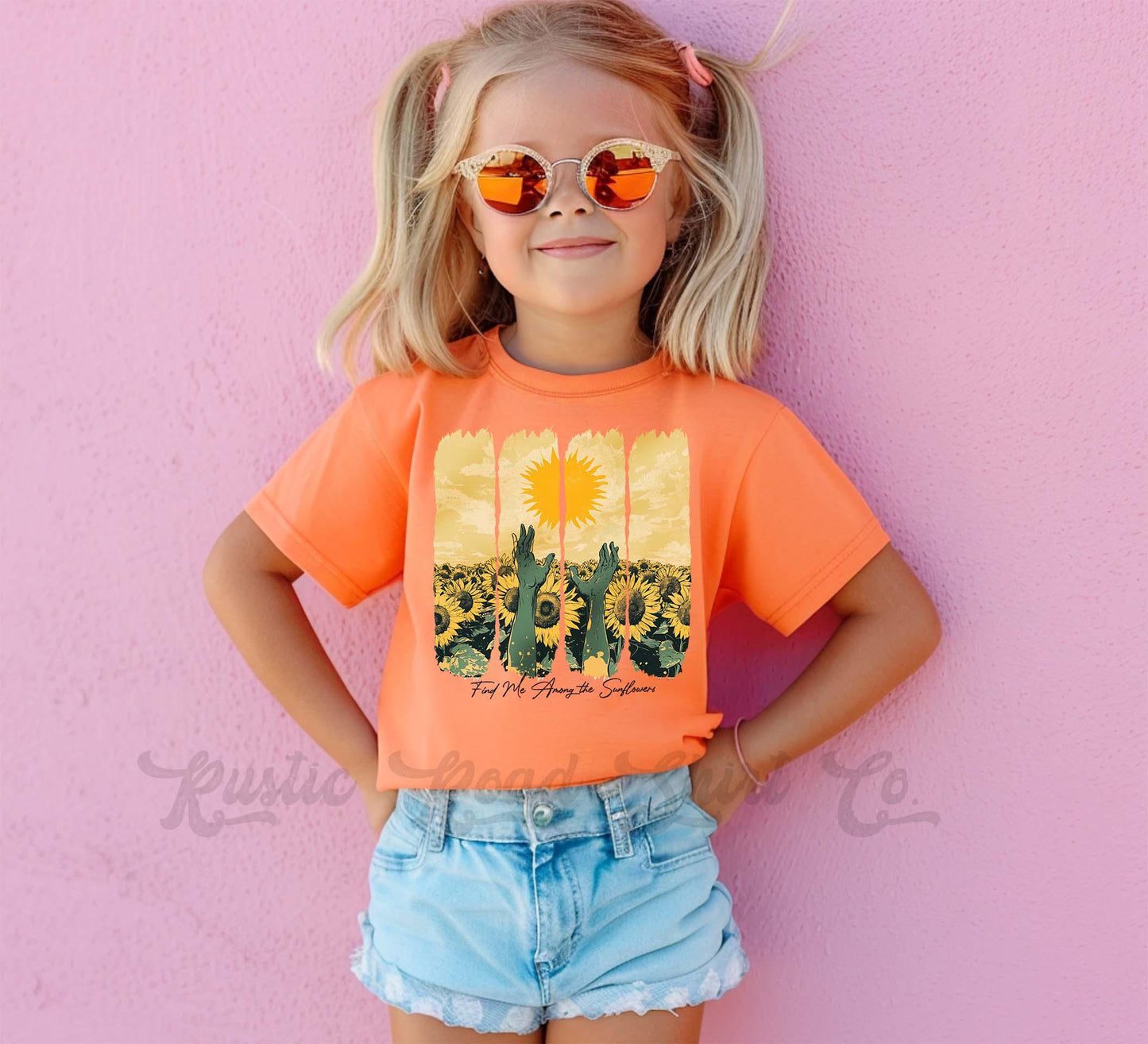 Sunflower Girls Shirt, Summer Girls Shirt, Beach Vacation Shirt, Retro 90s shirt, Summer Vacation Shirt,